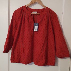 Red peasant blouse